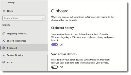 see clipboard history windows 10